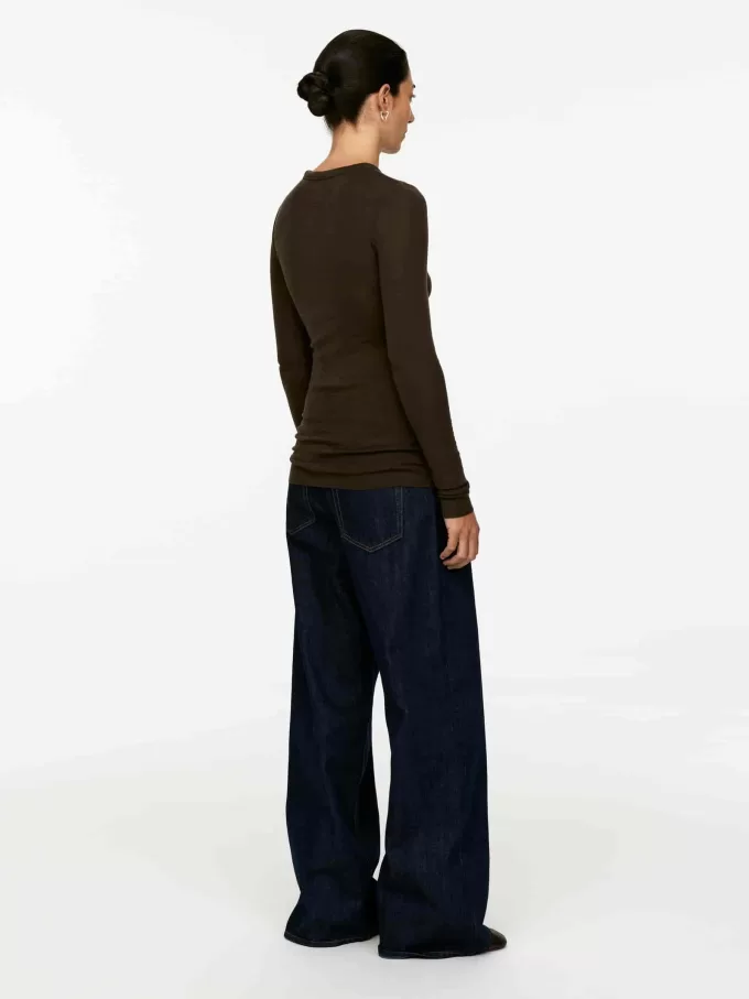 Top de merino de manga larga Top de merino de manga larga