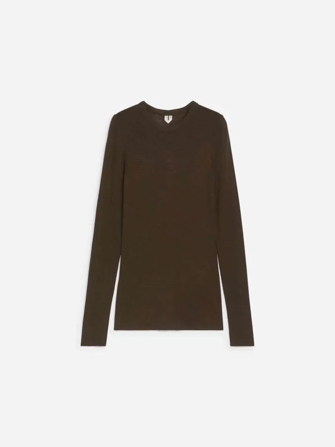 Top de merino de manga larga Top de merino de manga larga