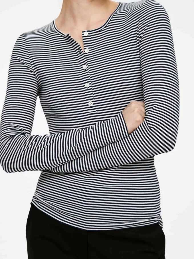 Top henley de canalé Top henley de canalé