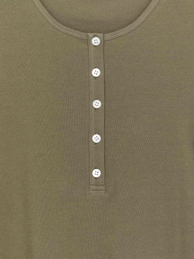 Top henley de canalé Top henley de canalé
