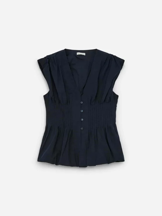 Top pintuck con dobladillo de burbujas Top pintuck con dobladillo de burbujas