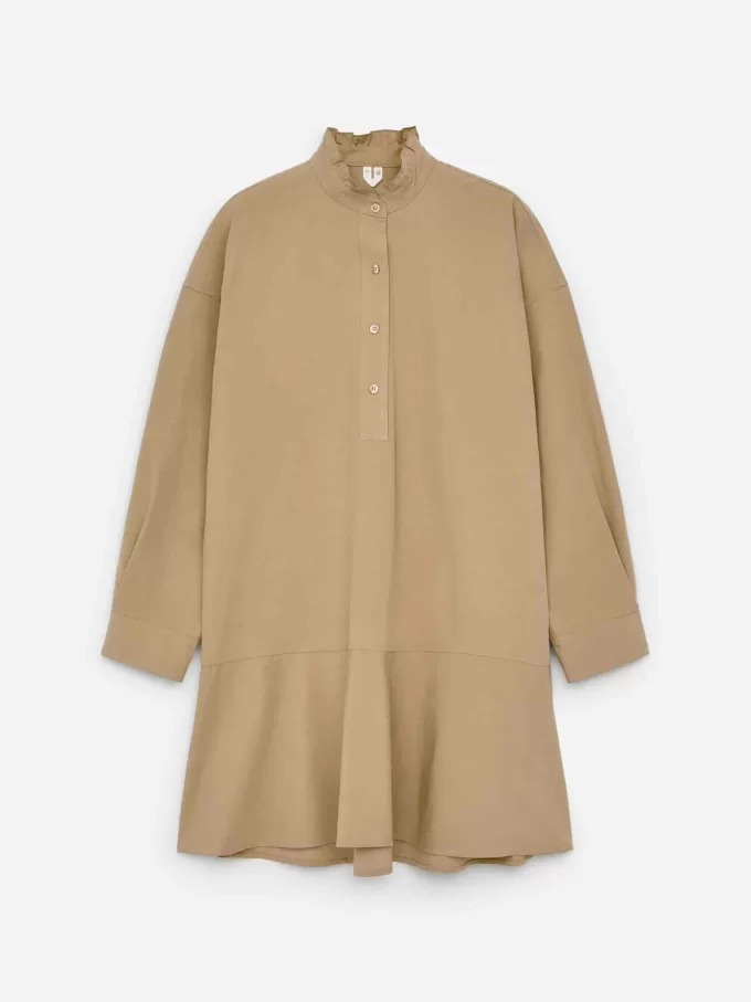 Vestido de algodón con detalle de volantes Vestido de algodón con detalle de volantes