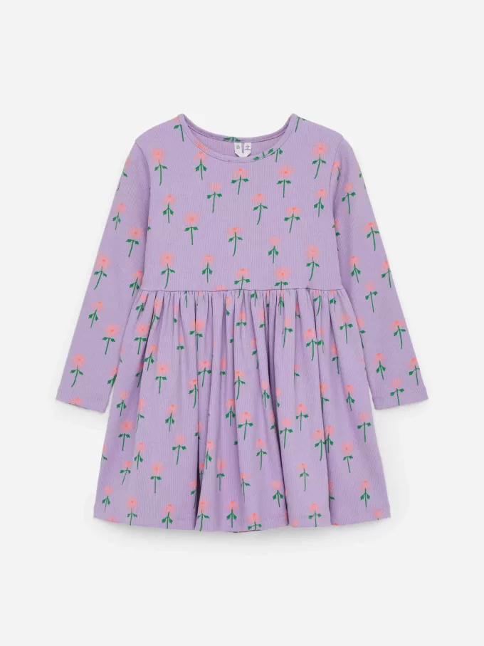 Vestido de canalé de algodón