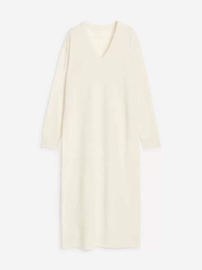 Vestido de lana con cuello en V Vestido de lana con cuello en V