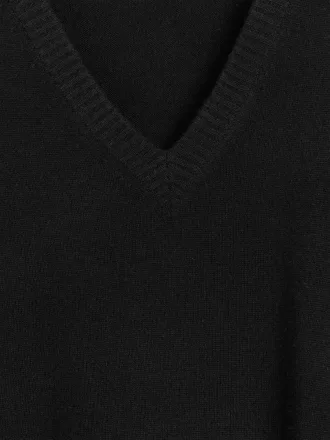 Vestido de lana con cuello en V