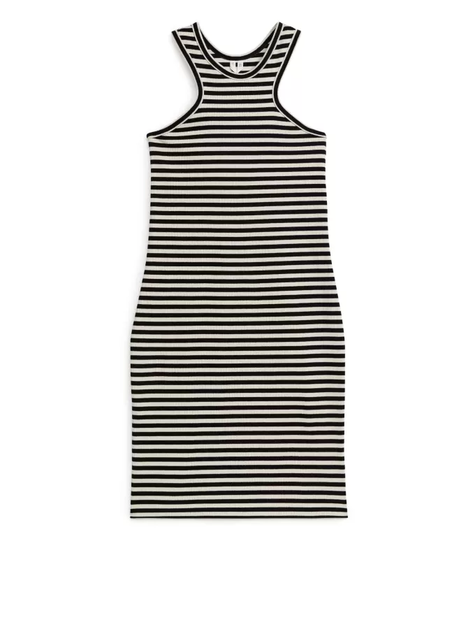 Vestido sin mangas de canalé