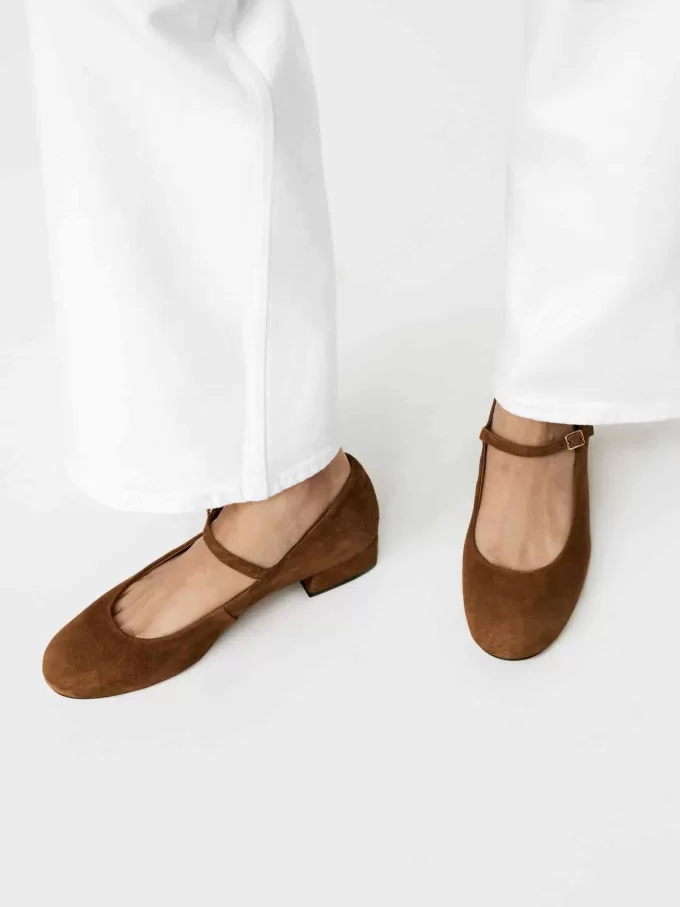 Zapatos de tacón Mary Jane de ante Zapatos de tacón Mary Jane de ante